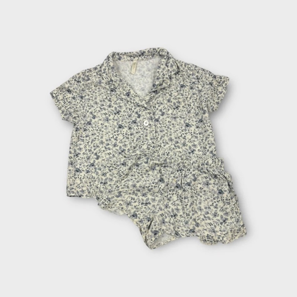 Rylee + Cru Floral Pajama Set - Blue and White